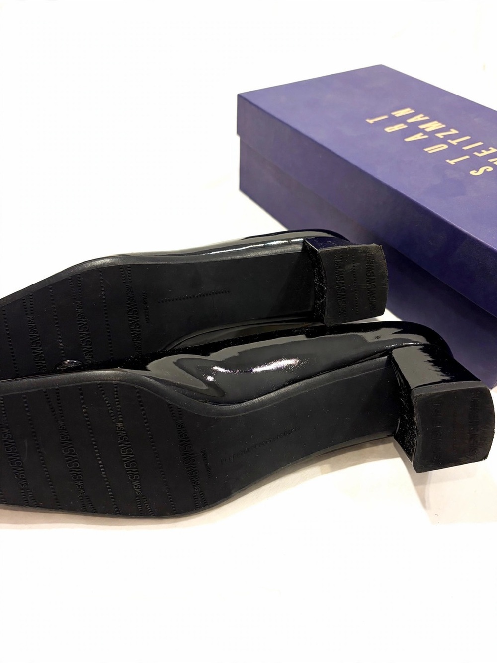 Stuart Weitzman Black Patent Leather Bow Loafers - Picture 3 of 5
